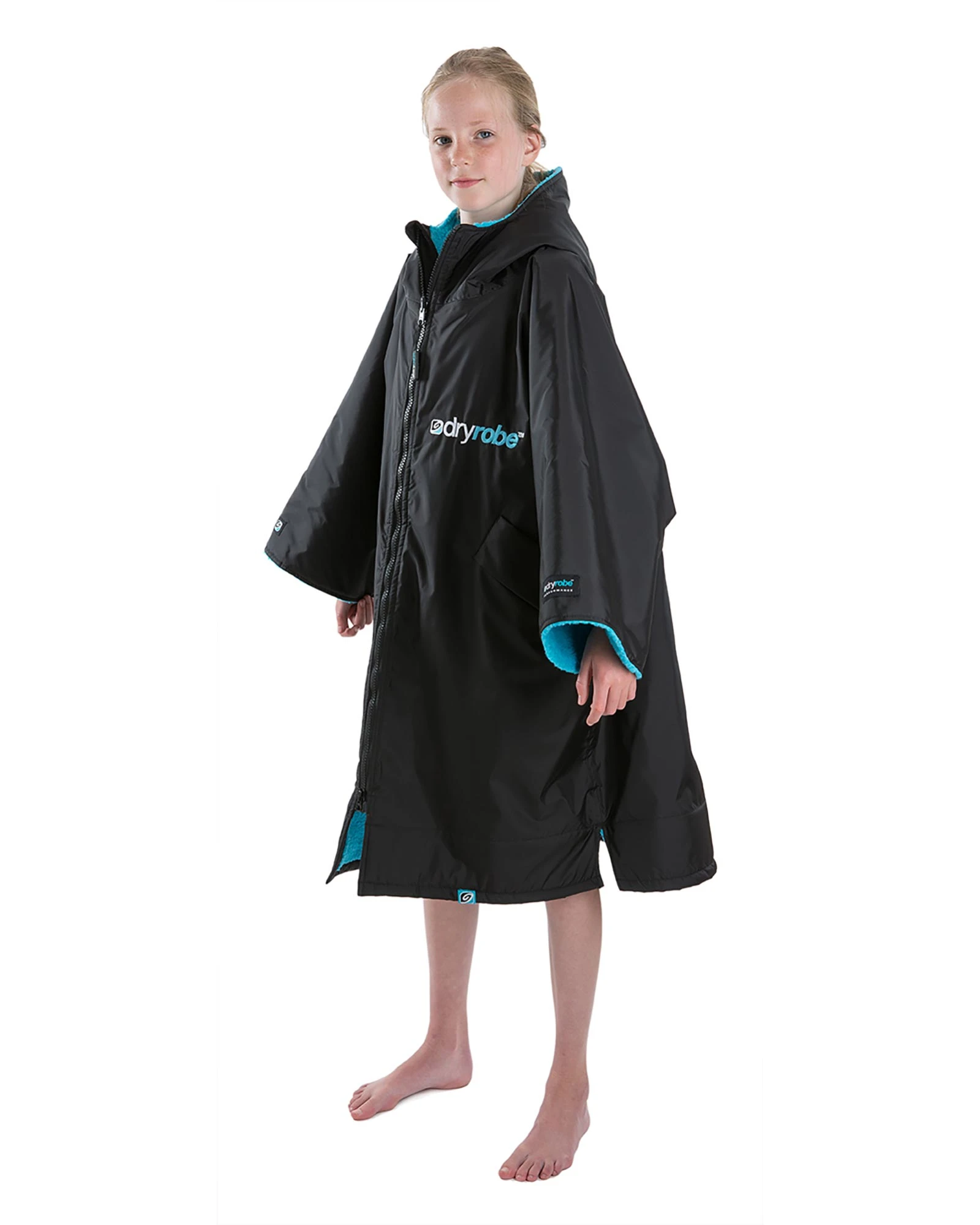 Dryrobe Advance Kids Short Sleeve (10-14Yrs) Black/Blue 1 Dryrobe Advance Kids Short Sleeve (10-14Yrs) Black/Blue