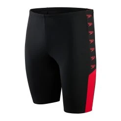 Speedo Mens Boom Logo Splice Black/Red Jammer