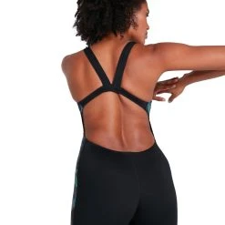 Speedo Womens Leaderback Kneesuit Black/Grey -Funky Trunks shop 8 13466g952 w2