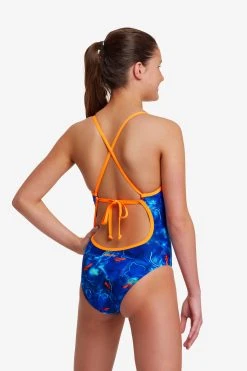 Funkita Girls Tie Me Tight One Piece Fyto Flares -Funky Trunks shop FKS001G FYTO FLARES 13