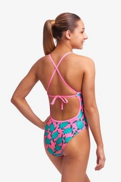 Funkita Girls Tie Me Tight One Piece Paddling Pink -Funky Trunks shop FKS001G PADDLING PINK 07