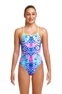 Funkita Girls Tie Me Tight One Piece Water Ripple