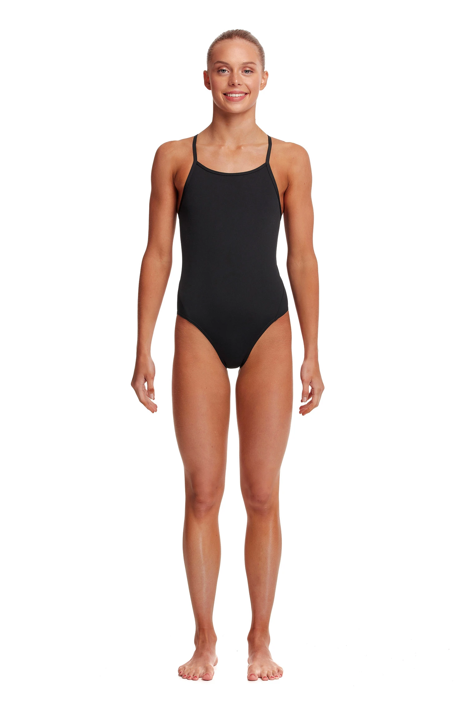 Funkita Girls Diamond Back One Piece Still Black 1 Funkita Girls Diamond Back One Piece Still Black