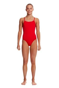 Funkita Girls Diamond Back One Piece Still Red