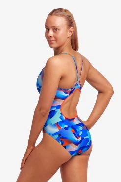 Funkita Ladies Diamond Back One Piece Battle Blue -Funky Trunks shop FS11L BATTLE BLUE 14