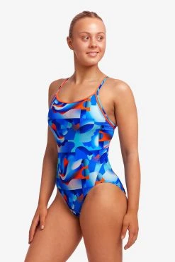 Funkita Ladies Diamond Back One Piece Battle Blue -Funky Trunks shop FS11L BATTLE BLUE 22