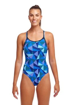 Funkita Ladies Diamond Back One Piece Blue Bars
