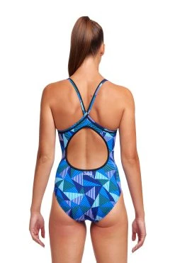 Funkita Ladies Diamond Back One Piece Blue Bars -Funky Trunks shop FS11L BLUE BARS 02