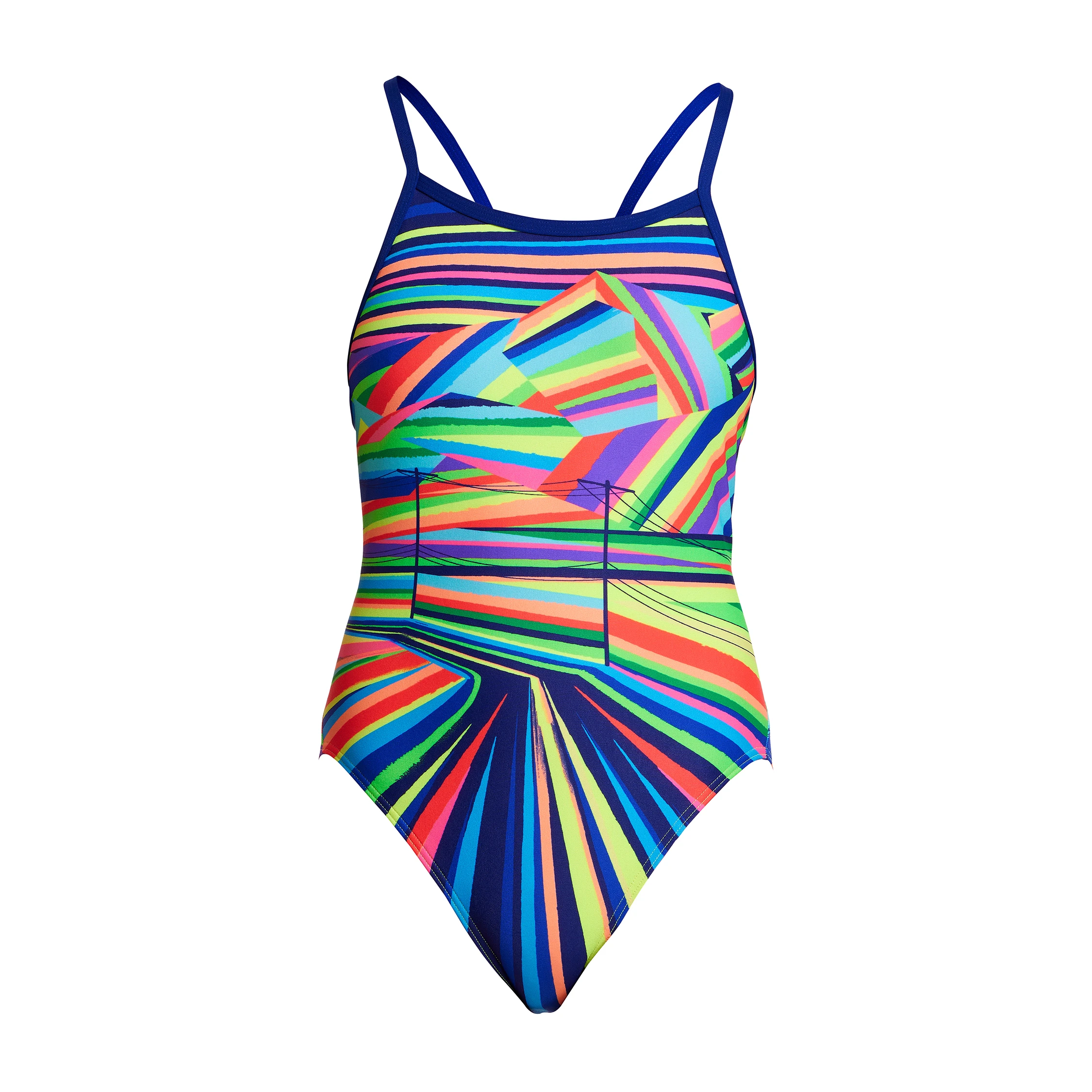 Funkita Girls Single Strap One Piece Land Lines 2 Funkita Girls Single Strap One Piece Land Lines - Image 2