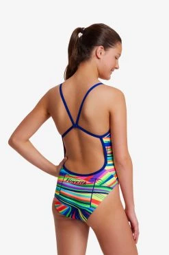 Funkita Girls Single Strap One Piece Land Lines 7 Funkita Girls Single Strap One Piece Land Lines -Funky Trunks shop FS16G LAND LINES 8