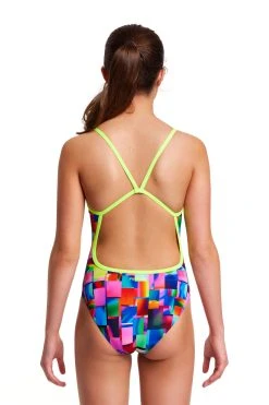 Funkita Girls Single Strap One Piece Patch Panels -Funky Trunks shop FS16G PATCH PANELS 2