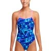 Funkita Ladies Strapped In One Piece Leaf Laser
