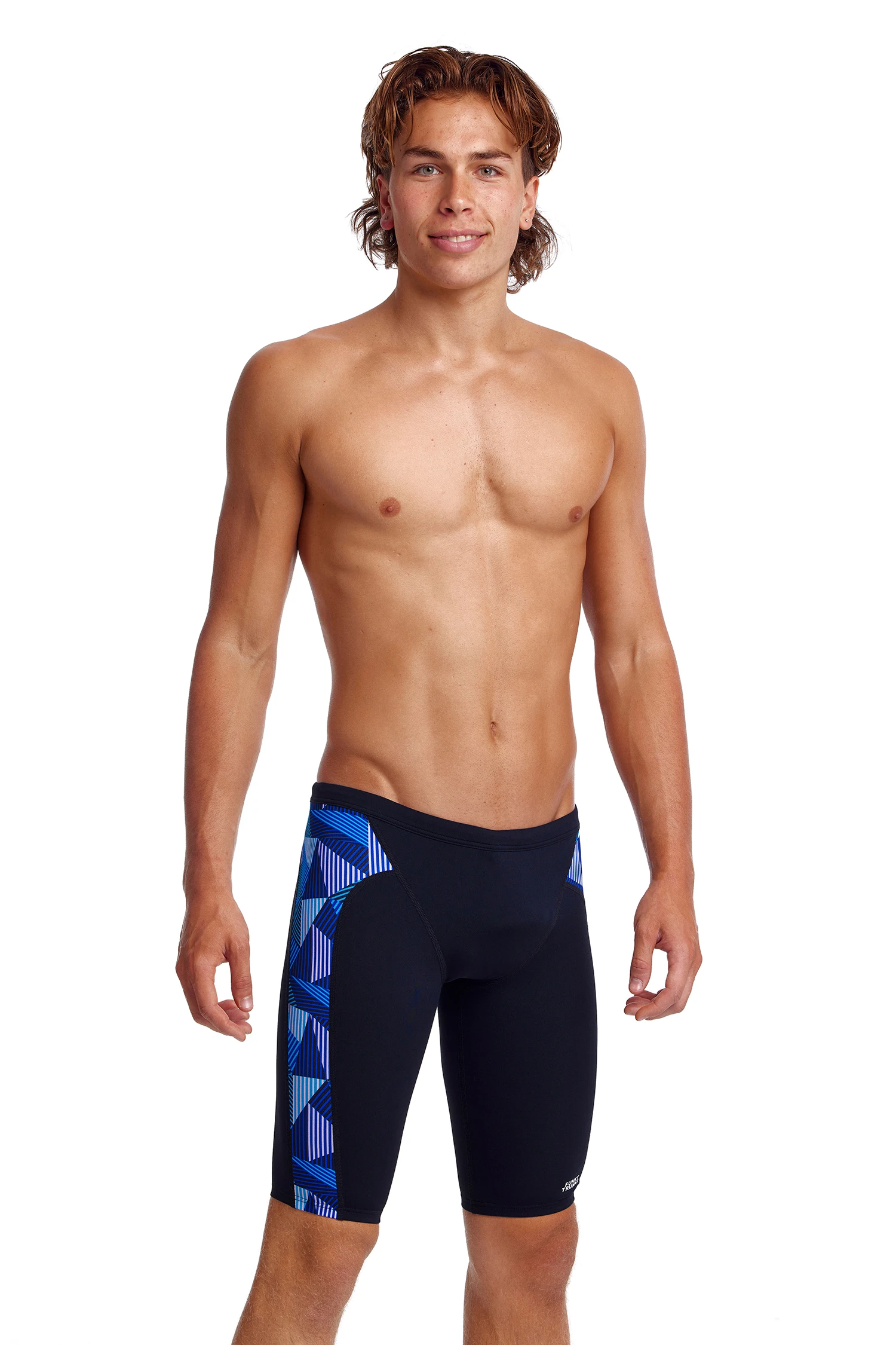 Funky Trunks Men’s Training Jammers Blue Bars 1 Funky Trunks Men’s Training Jammers Blue Bars