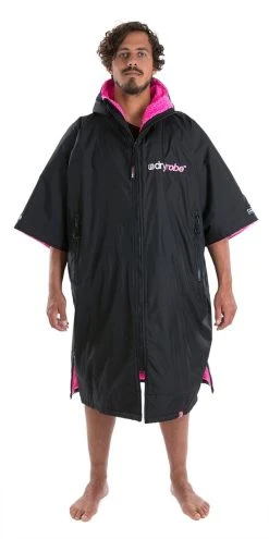 Dryrobe Advance Adult Short Sleeve Black/Pink