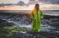 Dryrobe Advance Adult Long Sleeve Small Limited Edition Injection Green/Black -Funky Trunks shop Lime bottom banner