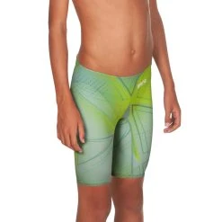 Arena Boys’ Powerskin R-Evo One Jammer – Fina Approved (Green Glass) -Funky Trunks shop products 001777 141 b pwskin revo one jr 002 fr o 001 1