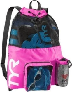 TYR Big Mesh Mummy Backpack – Fluro Pink/Black