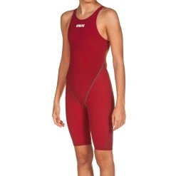 Arena Girls’ Powerskin St 2.0 Youth Open Back Deep Red