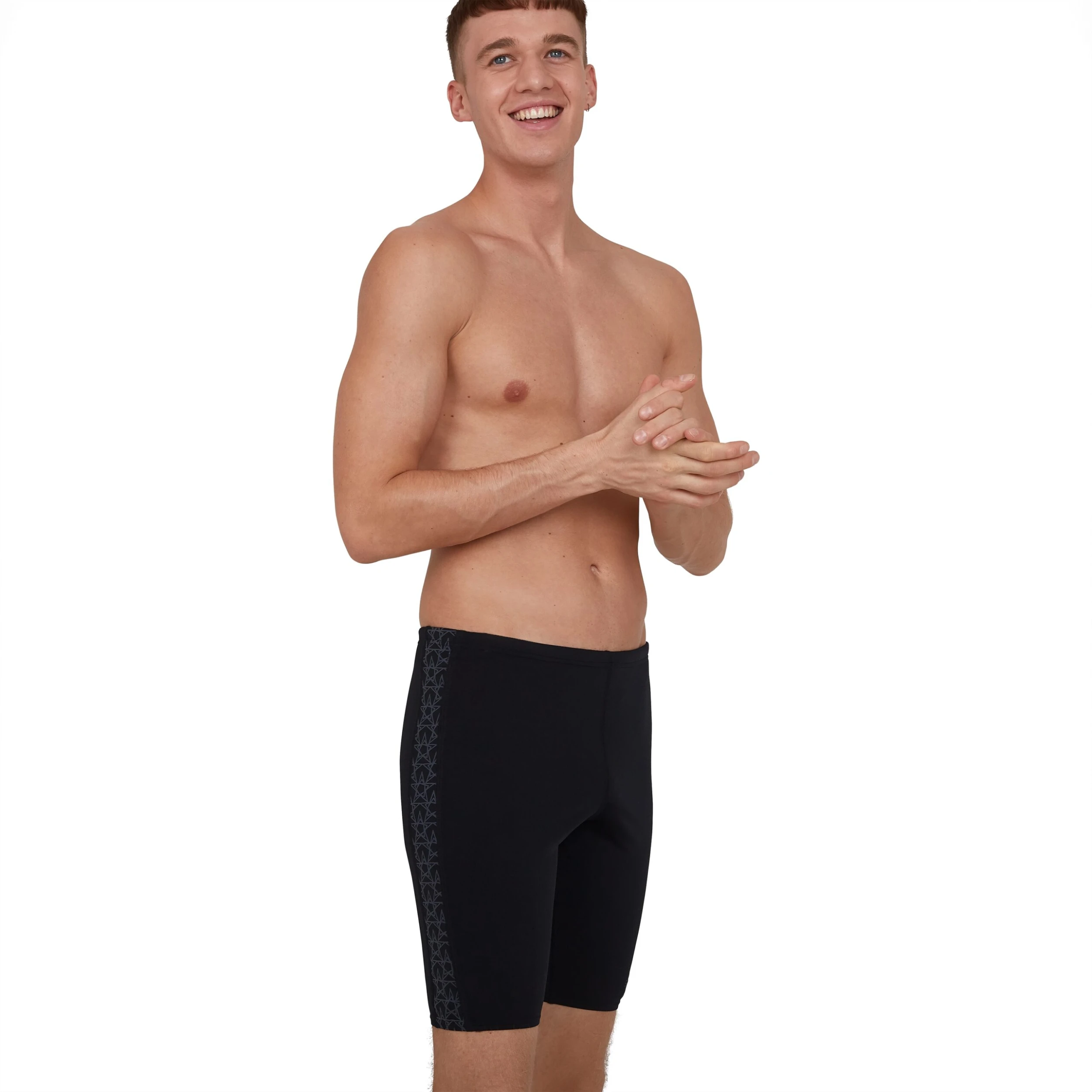 Speedo Men’s Boomstar Splice Jammer Black/Grey 1 Speedo Men’s Boomstar Splice Jammer Black/Grey