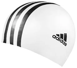 Adidas Three Stripe Swimming Cap – White/Black