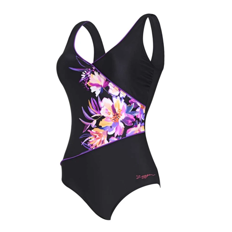 Zoggs Bloomsbury Wrap Front Multi/Black 1 Zoggs Bloomsbury Wrap Front Multi/Black