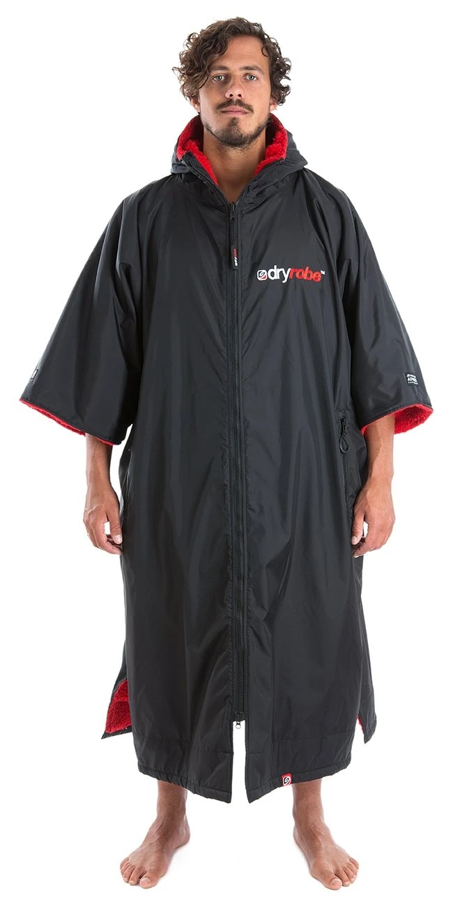 Dryrobe Adult Short Sleeve Black/Red 1 Dryrobe Adult Short Sleeve Black/Red