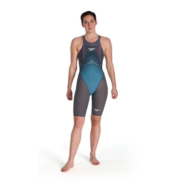 Speedo Women’s Fastskin Lzr Pure Valor Openback Kneeskin Grey/Blue 1 Speedo Women’s Fastskin Lzr Pure Valor Openback Kneeskin Grey/Blue
