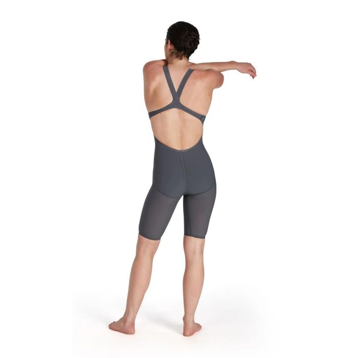 Speedo Women’s Fastskin Lzr Pure Valor Openback Kneeskin Grey/Blue 3 Speedo Women’s Fastskin Lzr Pure Valor Openback Kneeskin Grey/Blue - Image 3